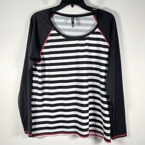 Torrid Black and White Striped Swim Coverup